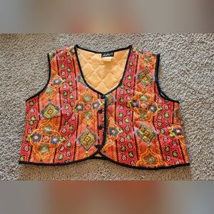 Colorful Vintage Quilted Vest